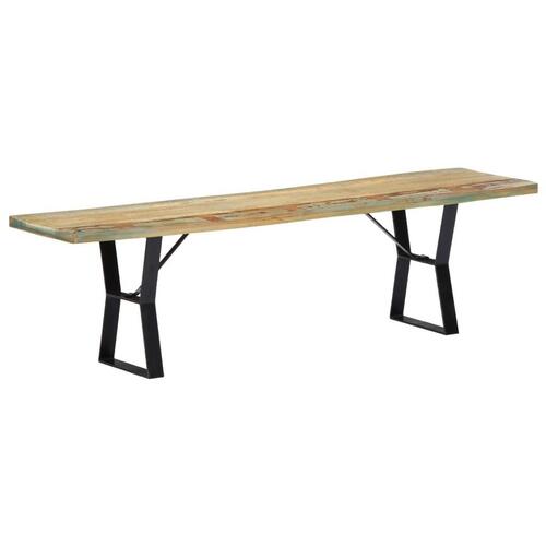 Bænk 160 cm massivt genbrugstræ