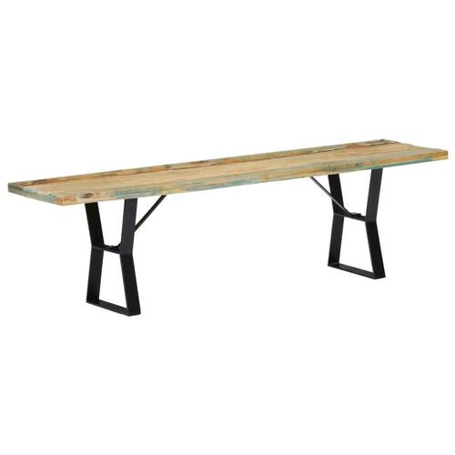 Bænk 160 cm massivt genbrugstræ