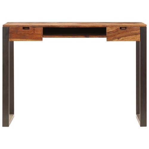 Skrivebord massivt akacietræ og stål 110 x 55 x 78 cm