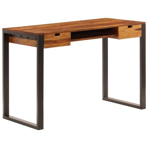 Skrivebord massivt akacietræ og stål 110 x 55 x 78 cm