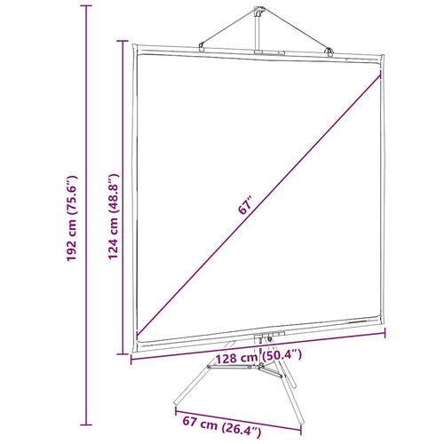 Projektorlærred med trefod 67" 1:1 (OUTLET A)