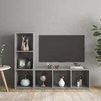 Tv-skabe 2 stk. 107x35x37 cm konstrueret træ betongrå