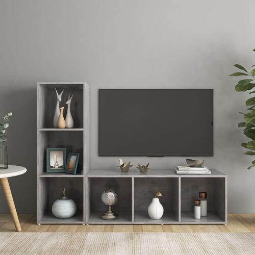 Tv-skabe 2 stk. 107x35x37 cm konstrueret træ betongrå