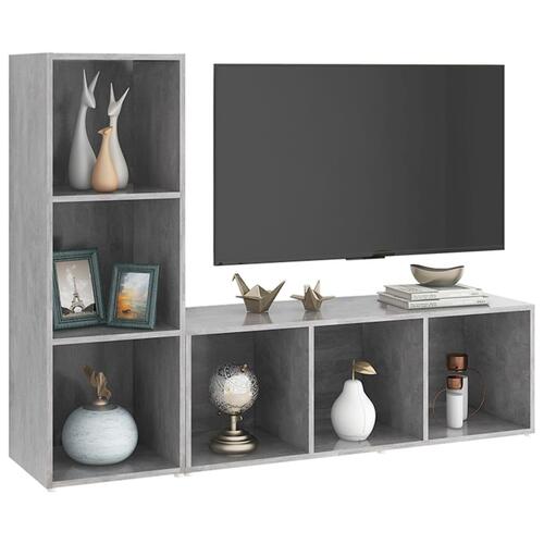 Tv-skabe 2 stk. 107x35x37 cm konstrueret træ betongrå