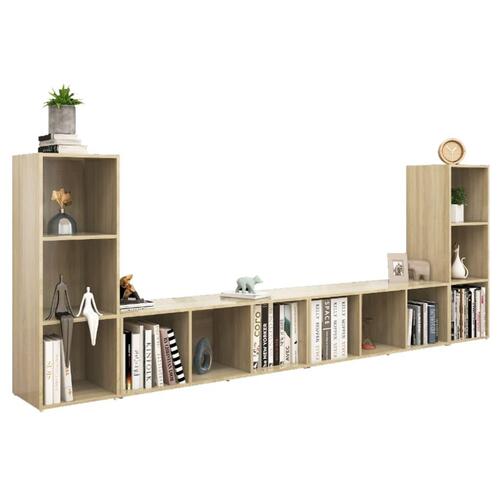 Tv-skabe 4 stk. 107x35x37 cm konstrueret træ sonoma-eg