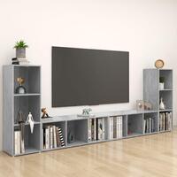 Tv-skabe 4 stk. 107x35x37 cm konstrueret træ betongrå