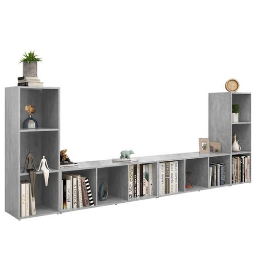 Tv-skabe 4 stk. 107x35x37 cm konstrueret træ betongrå