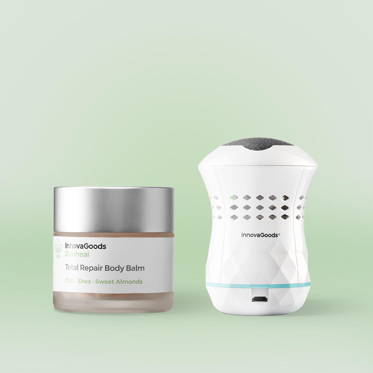 Pakke med genoprettende fodbehandling - CBD body balm 50 ml + genopladelig pedicure fodfil