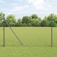 Hegnspæle 52 stk Grå Ø32 mm 200 cm Galvaniseret Stål