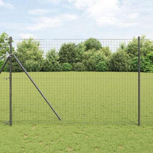 Hegnspæle 52 stk Grå Ø32 mm 200 cm Galvaniseret Stål