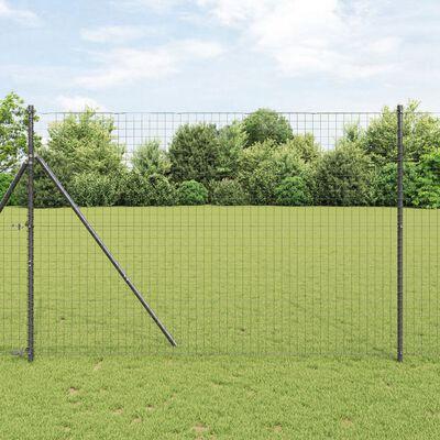 Hegnspæle 52 stk Grå Ø32 mm 200 cm Galvaniseret Stål