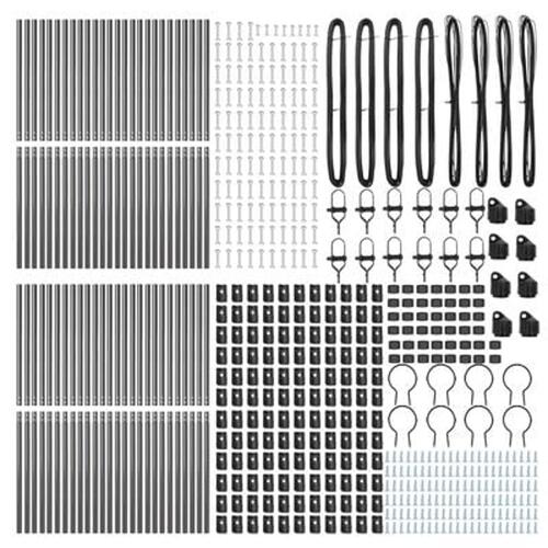 Hegnspæle 52 stk Grå Ø32 mm 200 cm Galvaniseret Stål