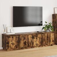 TV Skab med LED Røget Eg 180x38x49 cm Konstrueret Træ