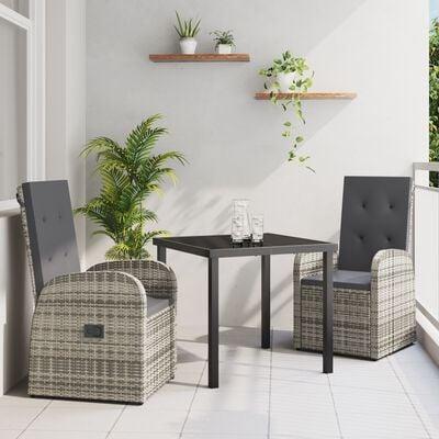 Have Spisebordssæt med pude 9 stk Grå polyrattan billede