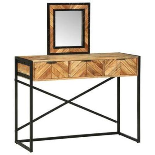 Makeupbord med Spejl 100x40x120 cm Massivt Acacia Træ