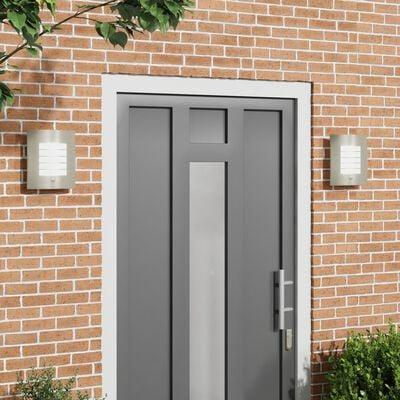 Udendørs Væglamper med Sensor 2 stk Sølv Rustfrit Stål IP44