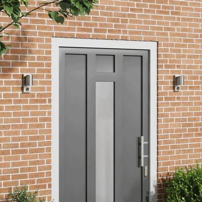 Udendørs Væglamper med Sensor 2 stk Sølv Rustfrit Stål IP44