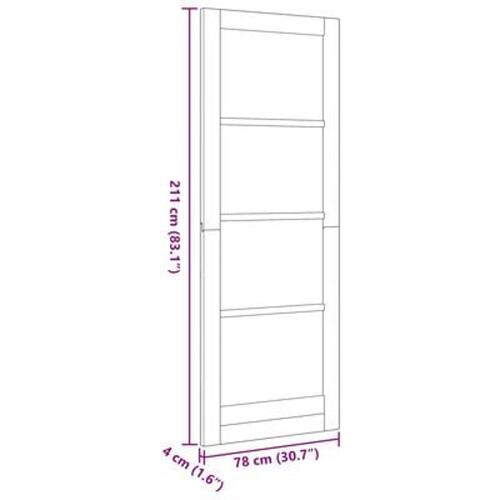 Indvendig Dør "ORKDAL" 78x211x4 cm Massiv Træ Fyr