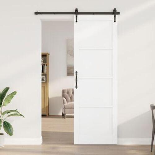 Indvendig Dør 'ORKDAL'Hvid 78x232x4 cm Massiv Træ Fyr