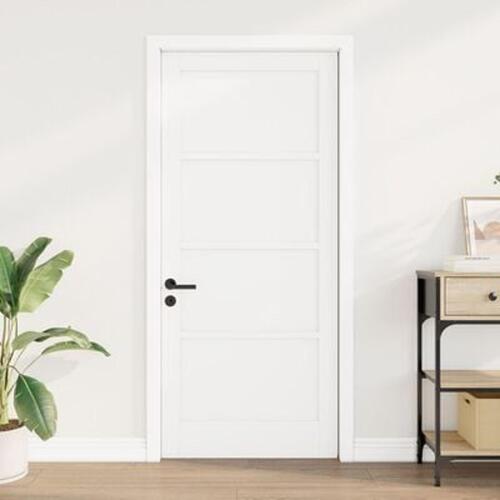 Indendørs Dør 'ORKDAL'Hvid 86x198.5x4 cm Massiv Træ Fyr