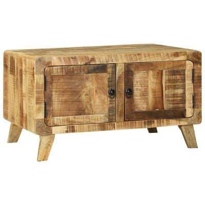 Sofabord Brun 80 x 54 x 45 cm Massivt ru mangotræ billede