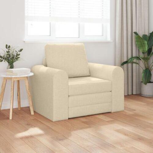 Floor Sofa seng 2-i-1 Creme 98x71x83 cm Stof
