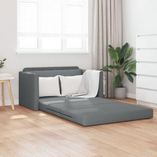 Gulvsofa Seng 2-i-1 Mørkegrå 124x71x78 cm Stof