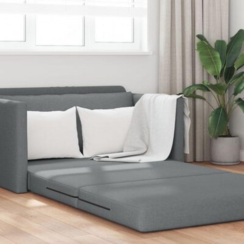 Gulvsofa Seng 2-i-1 Mørkegrå 124x71x78 cm Stof