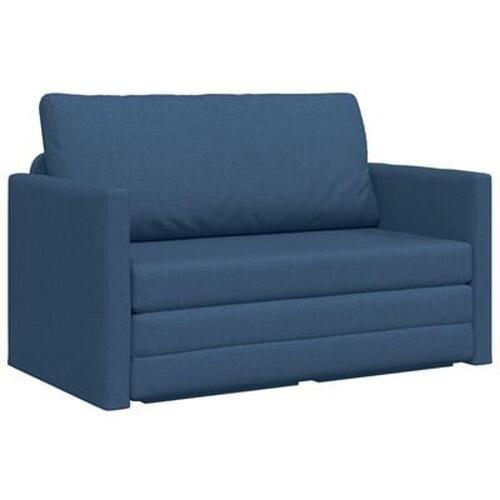 Gulv Sofa Seng 2-i-1 Blå 124x71x78 cm Stof