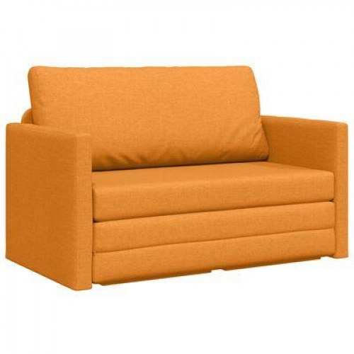 Gulv Sofa Seng 2-i-1 Mørk Gul 124x71x78 cm Stof