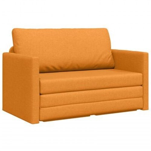 Gulv Sofa Seng 2-i-1 Mørk Gul 124x71x78 cm Stof