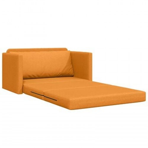Gulv Sofa Seng 2-i-1 Mørk Gul 124x71x78 cm Stof