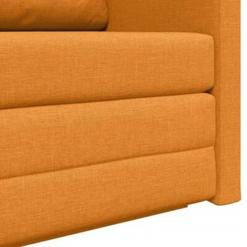 Gulv Sofa Seng 2-i-1 Mørk Gul 124x71x78 cm Stof