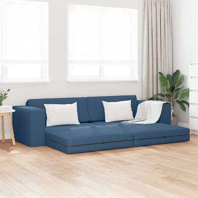 Gulv Sofa Bed 2-i-1 Blå 245x150x60.5 cm Stof