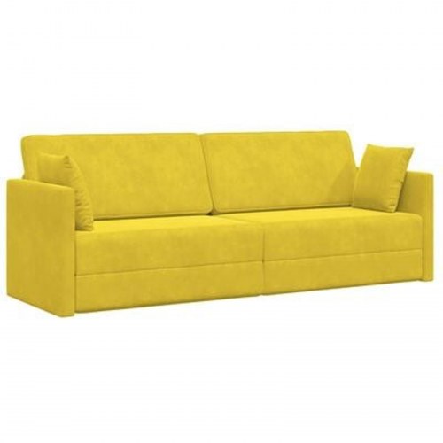 Gulv Sofa Seng 2-i-1 Gul 213x144x60 cm Velvet