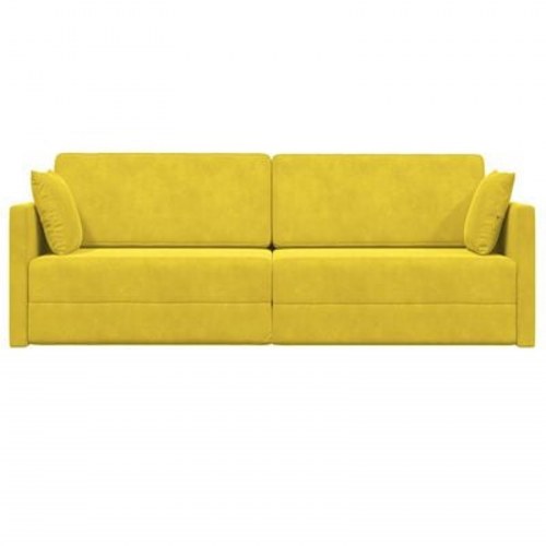 Gulv Sofa Seng 2-i-1 Gul 213x144x60 cm Velvet