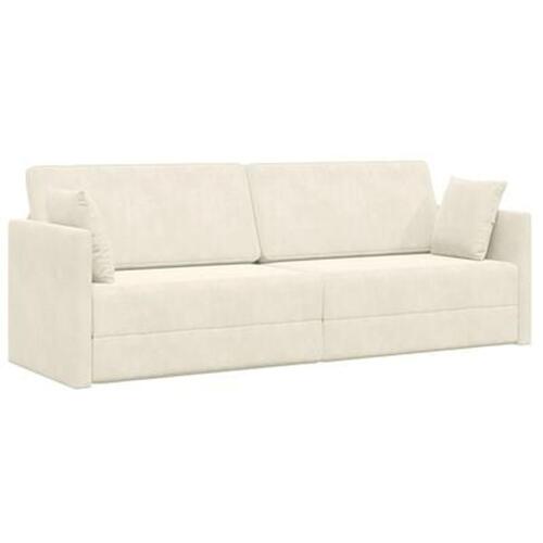 Gulv Sofa Seng 2-i-1 Creme 213x144x60 cm Velvet