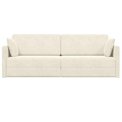 Gulv Sofa Seng 2-i-1 Creme 213x144x60 cm Velvet