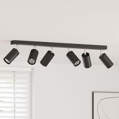 Loftspotlight 6-vejs justerbar sort GU10