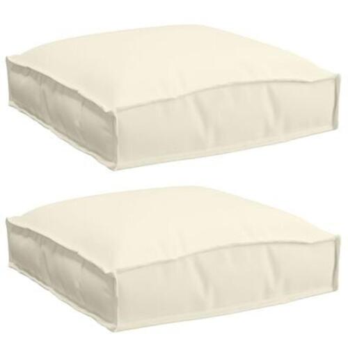 Pallepuder til sæde 2 stk Creme 40x40x8 cm Oxford stof