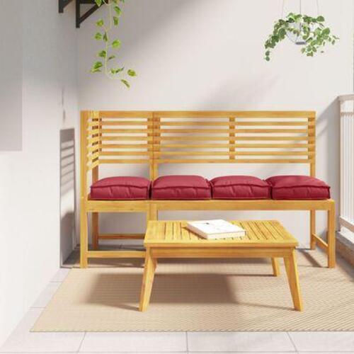 Pallepuder til siddepladser 4 stk Vinrød 40x40x8 cm Oxford stof