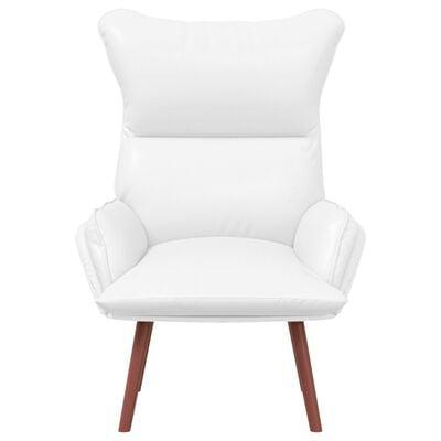 Lænestol i hvidt kunstlæder - 69 × 74 × 93 cm billede