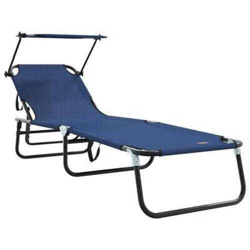 Sammenfoldelig Solstol med canopy Blå 600D Oxford stof