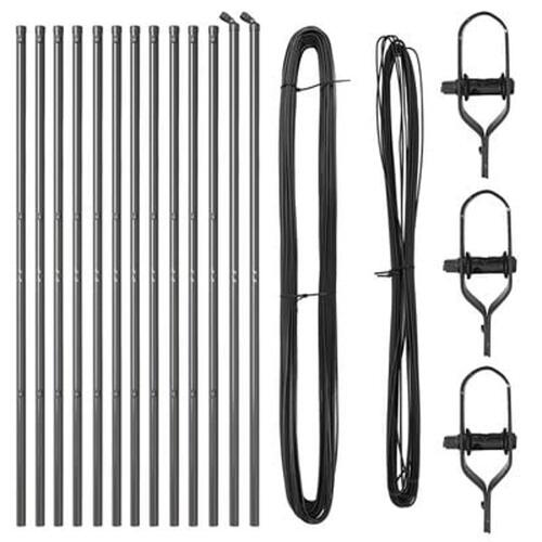 Stolper 13 stk Grå Ø32 mm 200 cm Galvaniseret Stål