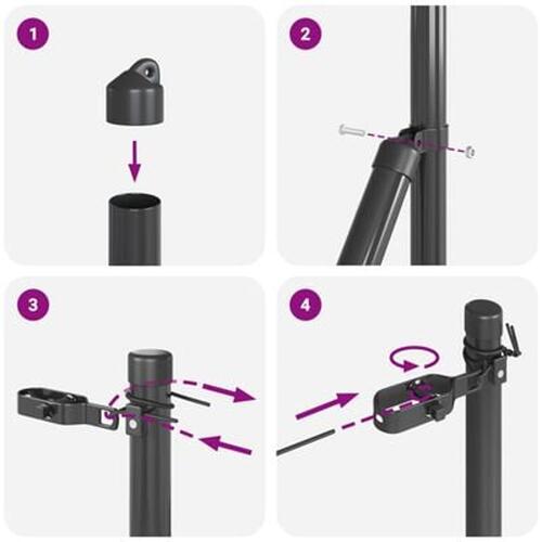 Stolper 13 stk Grå Ø32 mm 200 cm Galvaniseret Stål