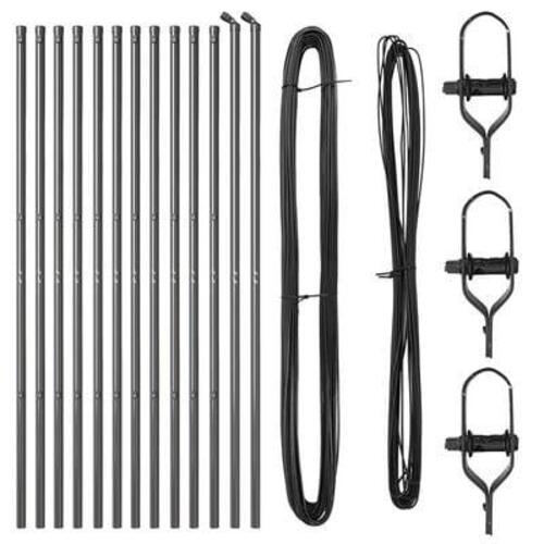 Hegnspæle 13 stk Grå Ø32 mm 210 cm Galvaniseret Stål