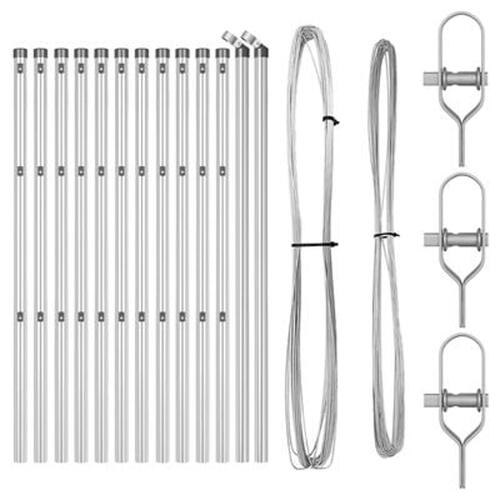 Hegnspæle 13 stk Ø32 mm 100 cm galvaniseret stål