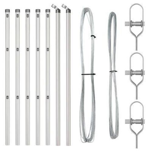 Stakitstænger 7 stk Ø32 mm 120 cm Galvaniseret Stål