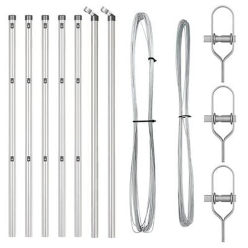 Stakitstænger 7 stk Ø32 mm 120 cm Galvaniseret Stål