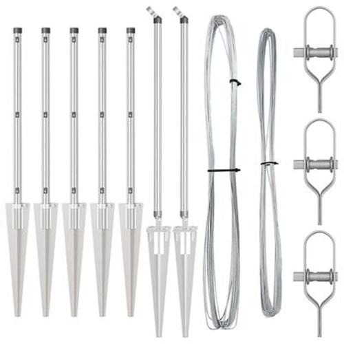 Hegnspæle med spyd 7 stk Ø32 mm 120 cm Galvaniseret stål